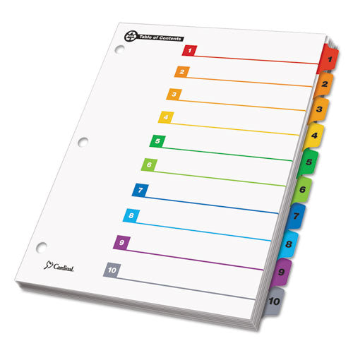 Onestep 100% Recycled Printable Table Of Contents Dividers, 10-tab, 1 To 10, 11 X 8.5, White, 1 Set
