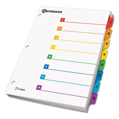 Onestep 100% Recycled Printable Table Of Contents Dividers, 10-tab, 1 To 10, 11 X 8.5, White, 1 Set