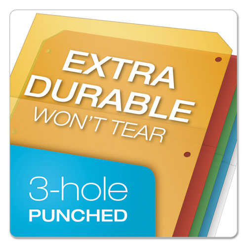Poly Ring Binder Pockets, 11 X 8 1-2, Assorted Colors, 5-pack
