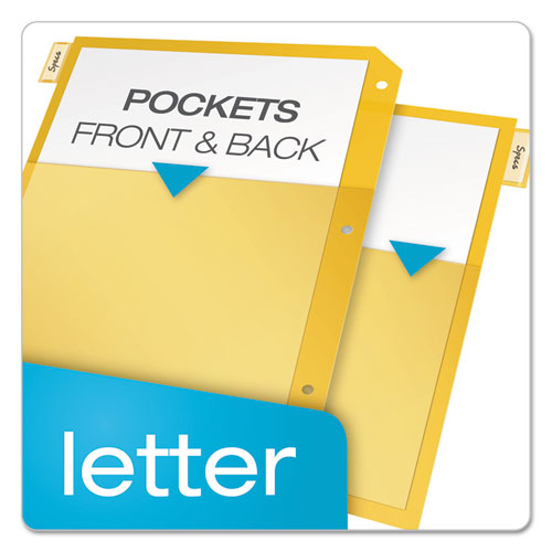 Poly Ring Binder Pockets, 11 X 8 1-2, Letter, Assorted Colors, 5-pack