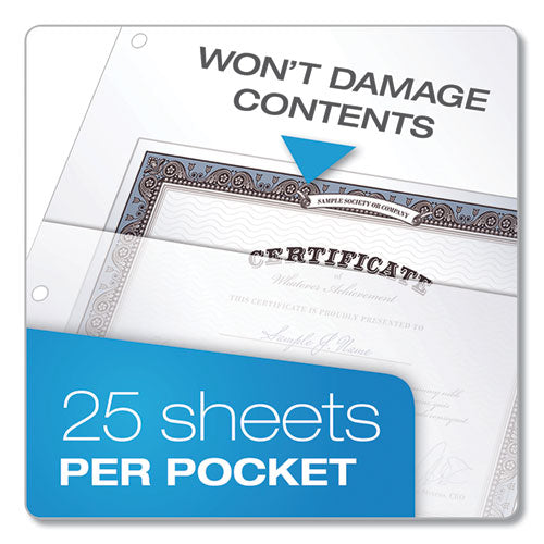 Poly Ring Binder Pockets, 11 X 8.5, Clear, 5-pack