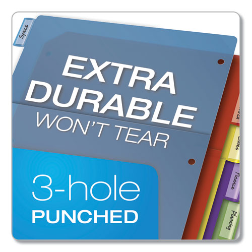 Poly 1-pocket Index Dividers, 8-tab, 11 X 8.5, Assorted, 4 Sets