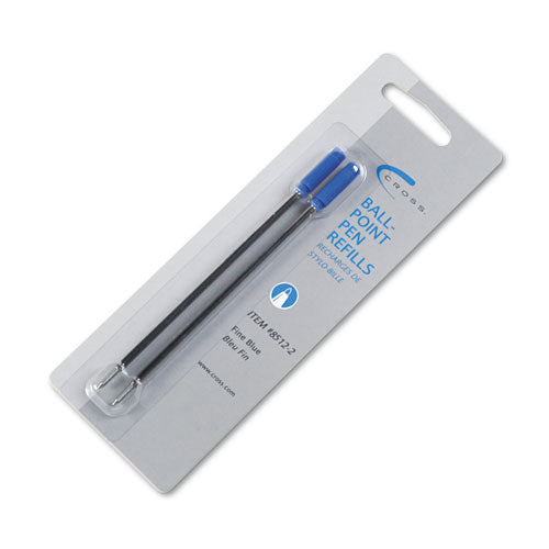 Refill For Cross Ballpoint Pens, Fine Point, Blue Ink, 2-pack