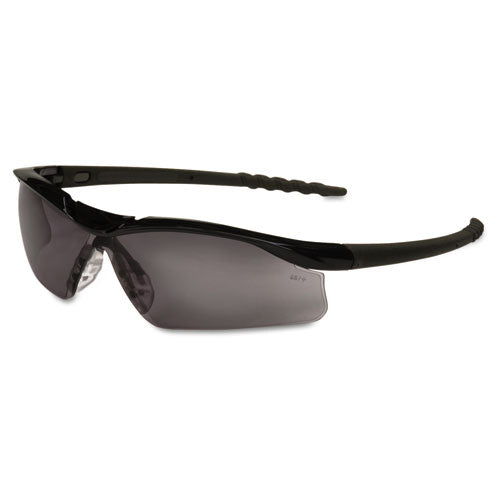 Dallas Wraparound Safety Glasses, Black Frame, Gray Indoor-outdoor Lens