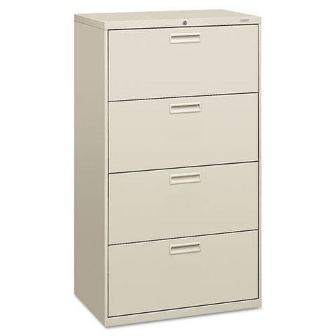 500 Series Four-drawer Lateral File, 30w X 19.25d X 53.25h, Light Gray