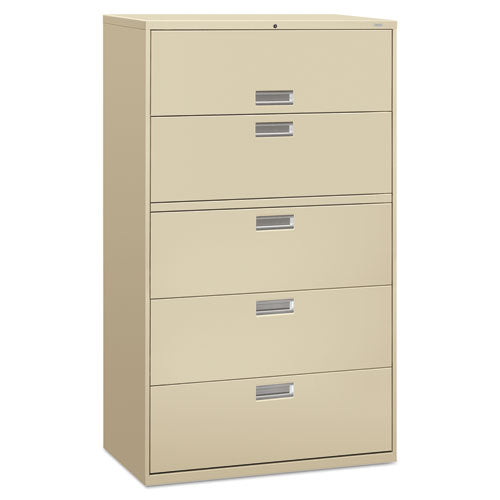 600 Series Five-drawer Lateral File, 42w X 19.25d X 67h, Putty