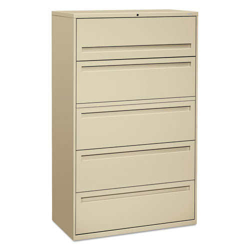 700 Series Five-drawer Lateral File With Roll-out Shelves, 42w X 19.25d X 67h, Putty