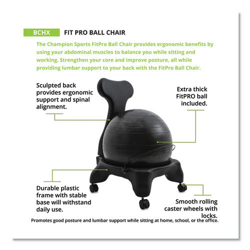 Fitpro Ball Chair, Gray-gray, Gray Base