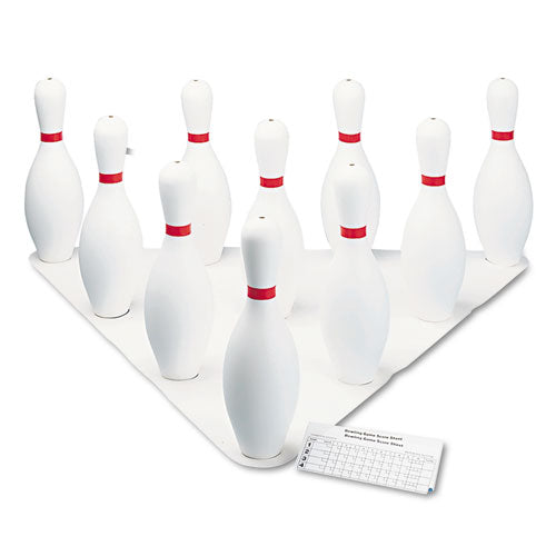 Bowling Set, Plastic-rubber, White, 1 Ball-10 Pins-set