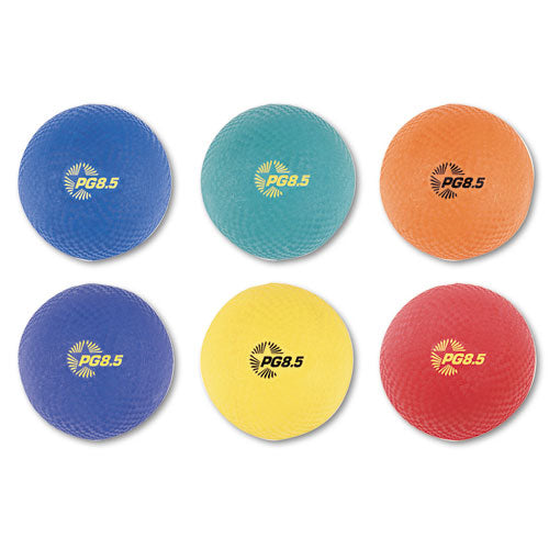 Playground Ball Set, Nylon, Assorted Colors, 6-set