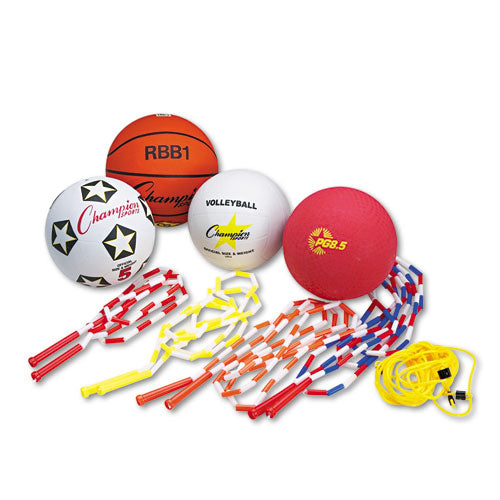 Physical Education Kit W-seven Balls, 14 Jump Ropes, Assorted Colors