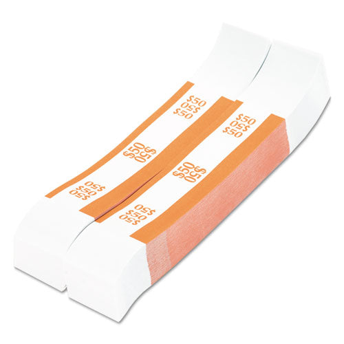 Currency Straps, Orange, $50 In Dollar Bills, 1000 Bands-pack