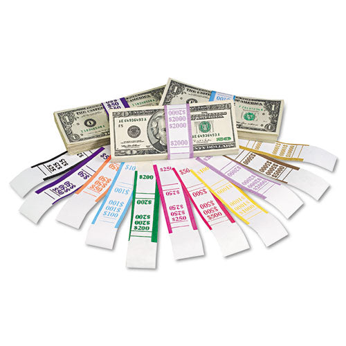 Currency Straps, Violet, $2,000 In $20 Bills, 1000 Bands-pack