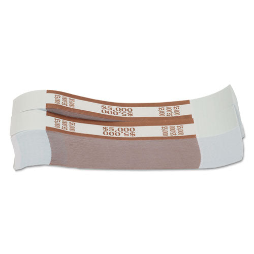 Currency Straps, Brown, $5,000 In $50 Bills, 1000 Bands-pack