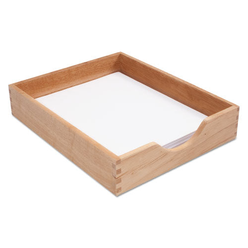 Hardwood Stackable Desk Trays, 1 Section, Letter Size Files, 10.25" X 12.5" X 2.5", Oak