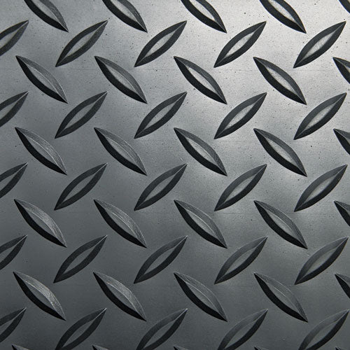 Industrial Deck Plate Anti-fatigue Mat, Vinyl, 36 X 144, Black