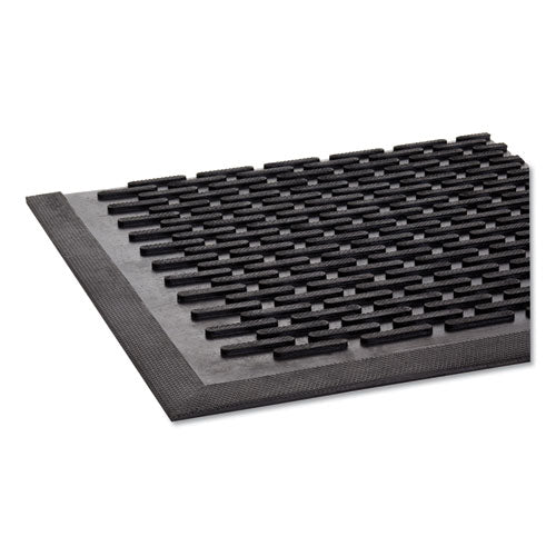Crown-tred Indoor-outdoor Scraper Mat, Rubber, 43.75 X 66.75, Black
