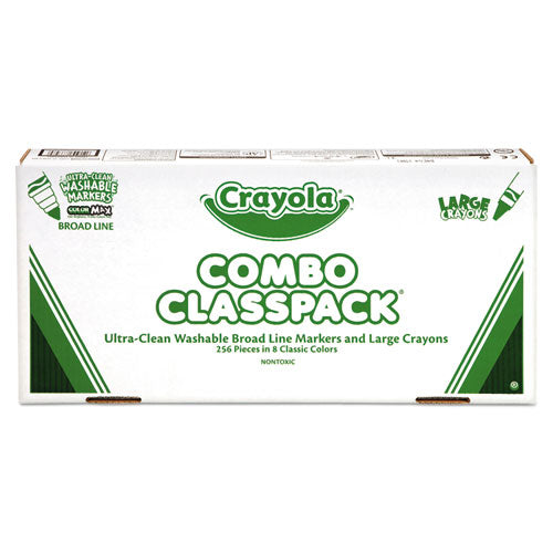 Classpack Crayons W-markers, 8 Colors, 128 Each Crayons-markers, 256-box