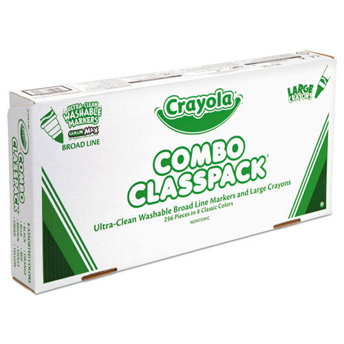 Classpack Crayons W-markers, 8 Colors, 128 Each Crayons-markers, 256-box