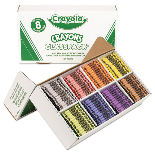 Classpack Regular Crayons, 8 Colors, 800-bx