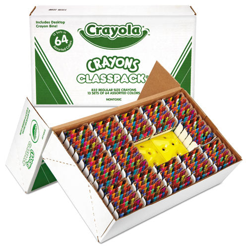 Classpack Regular Crayons, Assorted, 13 Caddies, 832-box