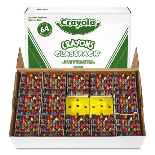 Classpack Regular Crayons, Assorted, 13 Caddies, 832-box