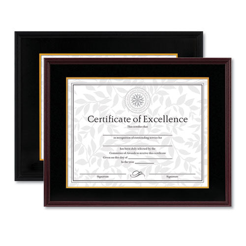 Hardwood Document-certificate Frame W-mat, 11 X 14, 8 1-2 X 11, Mahogany