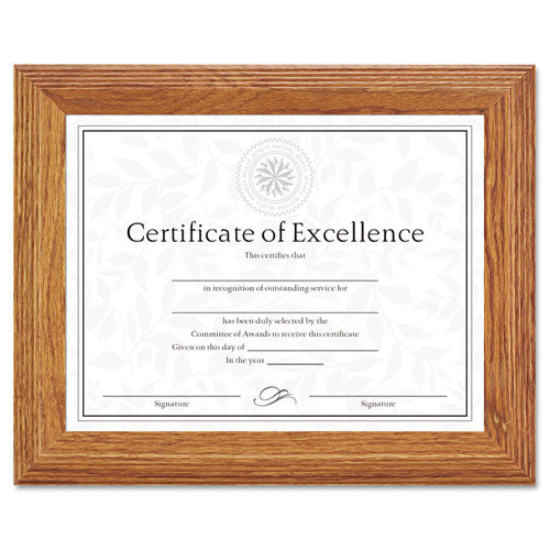 Document-certificate Frame, Wood, 8-1-2 X 11, Stepped Oak