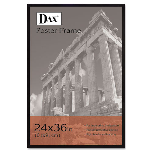 Flat Face Wood Poster Frame, Clear Plastic Window, 24 X 36, Black Border