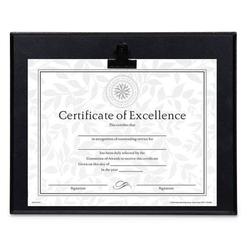 Plaque With Metal Clip, Wood, 8 1-2 X 11 Insert, Black
