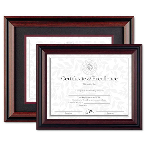 Desk-wall Photo Frame, Plastic, 8 1-2 X 11, Rosewood-black