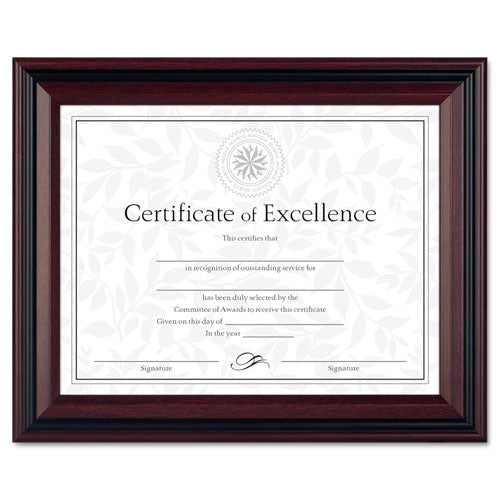 Desk-wall Photo Frame, Plastic, 8 1-2 X 11, Rosewood-black