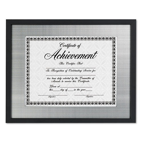 Contemporary Wood Frame, Silver Metal Mat, 11 X 14, 8 1-2 X 11, Black
