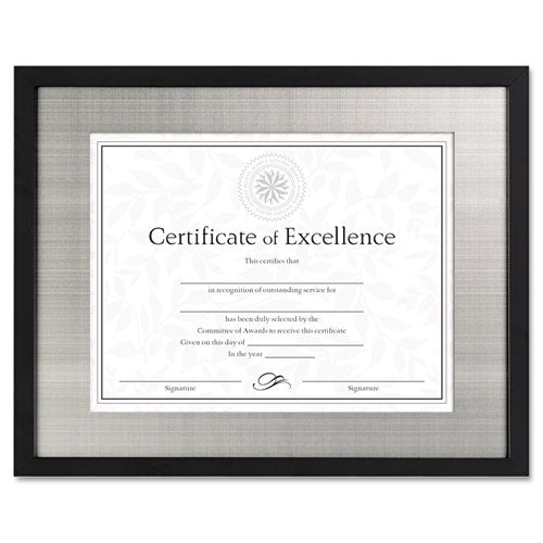 Contemporary Wood Frame, Silver Metal Mat, 11 X 14, 8 1-2 X 11, Black