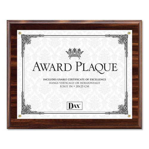 Award Plaque, Wood-acrylic Frame, Up To 8 1-2 X 11, Walnut