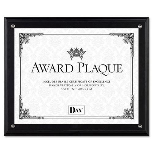 Award Plaque, Wood-acrylic Frame, Up To 8 1-2 X 11, Black