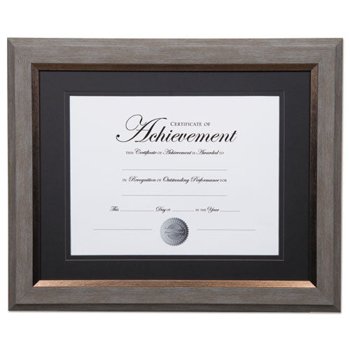 2-tone 11 X 14 Document Frame, 8 1-2 X 11 Insert, Gray-gold Frame, Black Mat