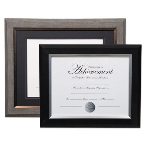 2-tone 11 X 14 Document Frame, 8 1-2 X 11 Insert, Gray-gold Frame, Black Mat