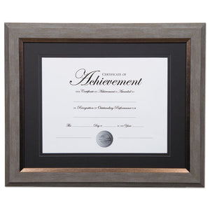 2-tone 11 X 14 Document Frame, 8 1-2 X 11 Insert, Gray-gold Frame, Black Mat