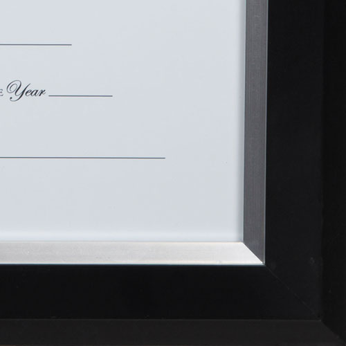 2-tone Document Frame, 8 1-2 X 11 Insert, Black-silver Frame