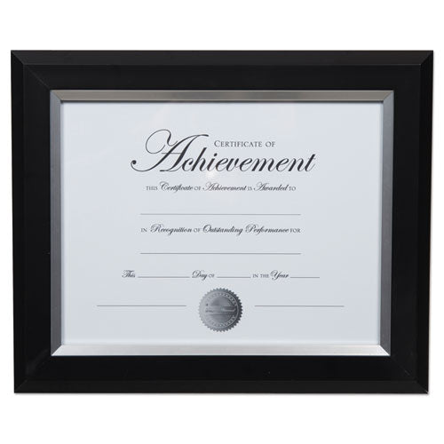 2-tone Document Frame, 8 1-2 X 11 Insert, Black-silver Frame