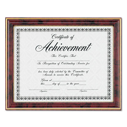 Gold-trimmed Document Frame W-certificate, Wood, 8 1-2 X 11, Mahogany