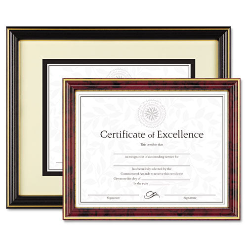 Gold-trimmed Document Frame, Wood, 11 X 14, 8 1-2 X 11, Black