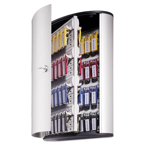 Locking Key Cabinet, 72-key, Brushed Aluminum, 11 3-4 X 4 5-8 X 15 3-4