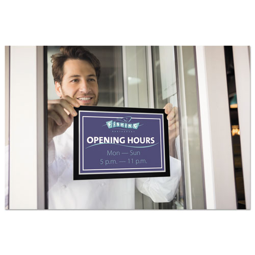 Duraframe Sign Holder, 8 1-2 X 11, Black Frame, 2 Per Pack
