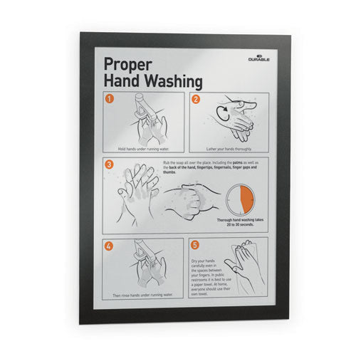 Duraframe Sign Holder, 8 1-2 X 11, Black Frame, 2 Per Pack