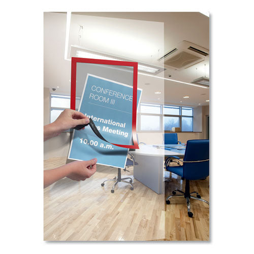 Duraframe Sign Holder, 8 1-2" X 11", Red Frame, 2-pack