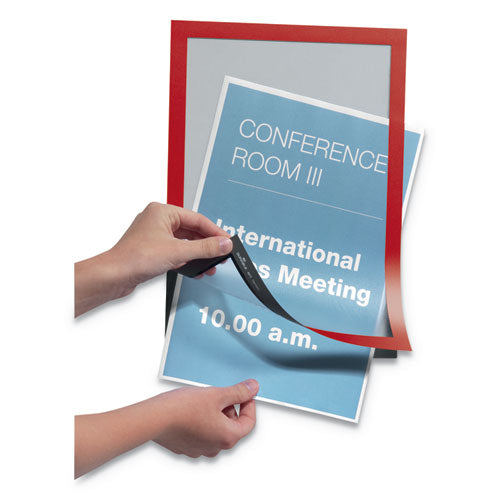 Duraframe Sign Holder, 8 1-2" X 11", Red Frame, 2-pack