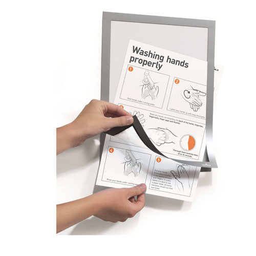 Duraframe Sign Holder, 8 1-2" X 11", Silver Frame, 2-pack