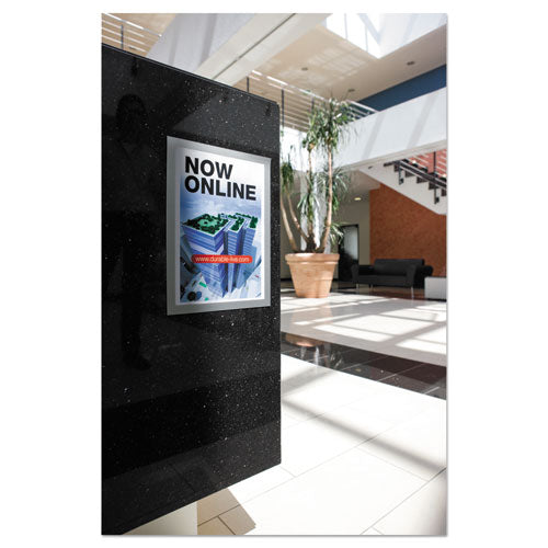 Duraframe Sign Holder, 11" X 17", Silver, 2-pk